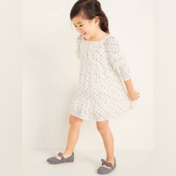5/$10 Old Navy- Polka-Dot Ruffle-Tiered Crepe Dress for Toddler Girls 5T - Picture 3 of 8
